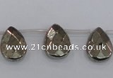 CPY378 Top drilled 12*16mm briolette pyrite gemstone beads