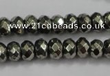 CPY39 16 inches 3*6mm faceted rondelle pyrite gemstone beads wholesale