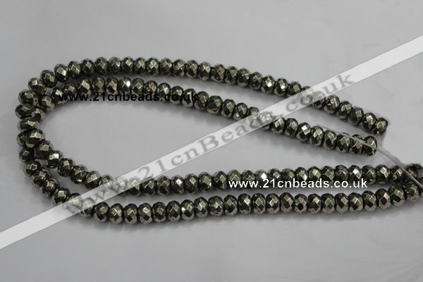 CPY39 16 inches 3*6mm faceted rondelle pyrite gemstone beads wholesale