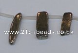 CPY395 Top drilled 7*15mm - 8*20mm sticks pyrite gemstone beads