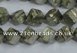 CPY411 15.5 inches 10*10mm faceted cube pyrite gemstone beads