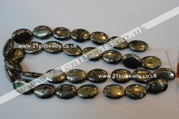 CPY42 16 inches 18*25mm oval pyrite gemstone beads wholesale