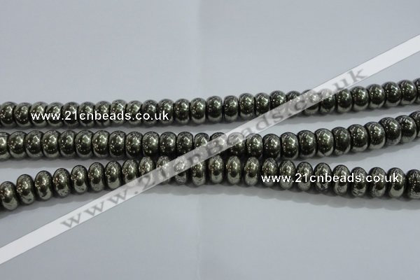 CPY423 15.5 inches 5*8mm rondelle pyrite gemstone beads