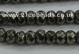 CPY428 15.5 inches 4*6mm faceted rondelle pyrite gemstone beads