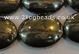 CPY43 16 inches 22*30mm oval pyrite gemstone beads wholesale