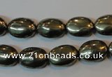 CPY44 16 inches 10*14mm oval pyrite gemstone beads wholesale