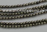 CPY45 16 inches 4mm round pyrite gemstone beads wholesale