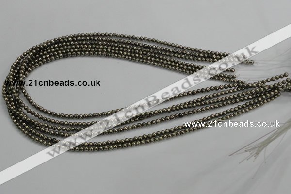 CPY45 16 inches 4mm round pyrite gemstone beads wholesale