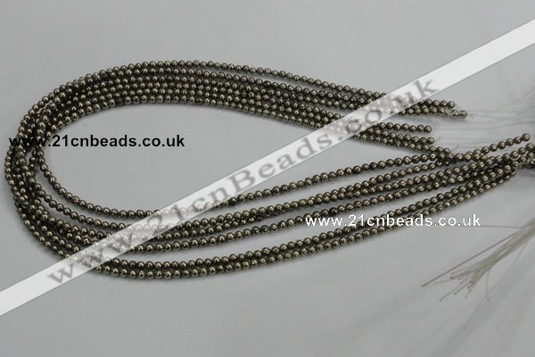 CPY46 16 inches 6mm round pyrite gemstone beads wholesale