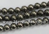 CPY48 16 inches 10mm round pyrite gemstone beads wholesale