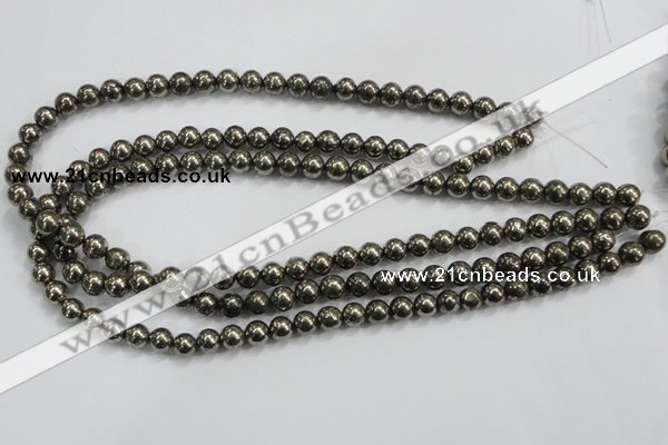 CPY48 16 inches 10mm round pyrite gemstone beads wholesale