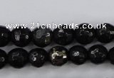 CPY501 15.5 inches 6mm faceted round natural chalcopyrite beads