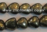 CPY51 16 inches 10*10mm heart pyrite gemstone beads wholesale