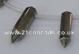 CPY556 Top drilled 6*14mm - 8*35mm sticks pyrite gemstone beads