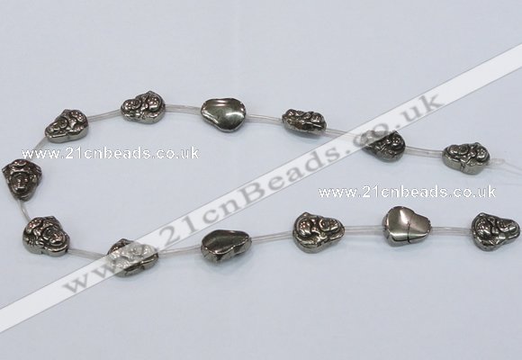 CPY564 15.5 inches 13*18mm buddha pyrite gemstone beads