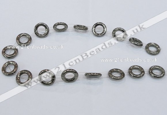 CPY571 15.5 inches 18mm donut pyrite gemstone beads wholesale