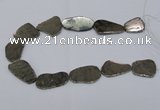 CPY586 15.5 inches 20*25mm - 30*40mm freeform pyrite gemstone beads