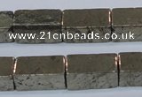 CPY594 15.5 inches 10*20mm cuboid pyrite gemstone beads