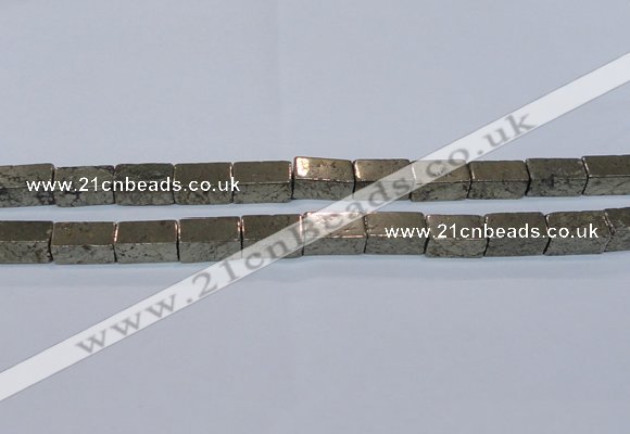 CPY594 15.5 inches 10*20mm cuboid pyrite gemstone beads