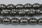 CPY598 15.5 inches 8*10mm rice pyrite gemstone beads wholesale