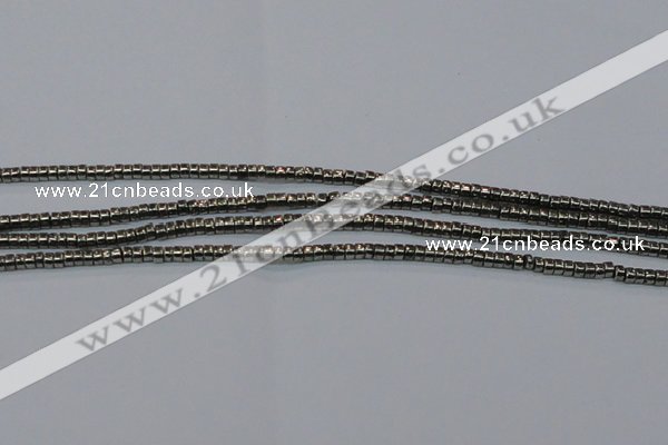 CPY606 15.5 inches 2*3mm heishi pyrite gemstone beads