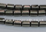 CPY608 15.5 inches 6*9mm tube pyrite gemstone beads