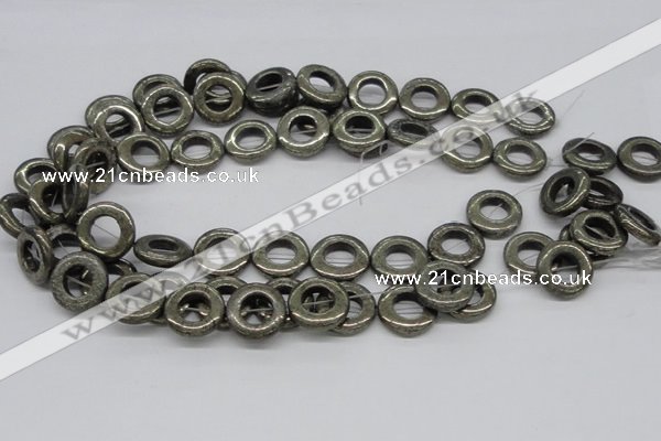 CPY61 15.5 inches 23mm donut pyrite gemstone beads wholesale