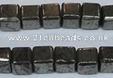 CPY613 15.5 inches 10*10mm cube pyrite gemstone beads