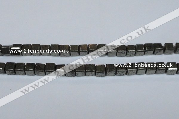 CPY613 15.5 inches 10*10mm cube pyrite gemstone beads