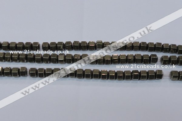 CPY618 15.5 inches 9*10mm pyrite gemstone beads