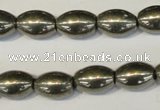 CPY62 15.5 inches 10*14mm rice pyrite gemstone beads wholesale