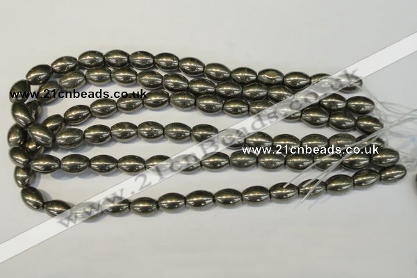 CPY62 15.5 inches 10*14mm rice pyrite gemstone beads wholesale