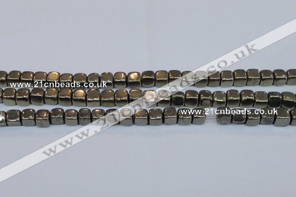 CPY620 15.5 inches 8*8mm cube pyrite gemstone beads