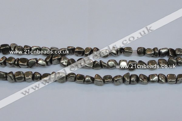 CPY622 15.5 inches 5*8mm - 6*10mm nuggets pyrite gemstone beads