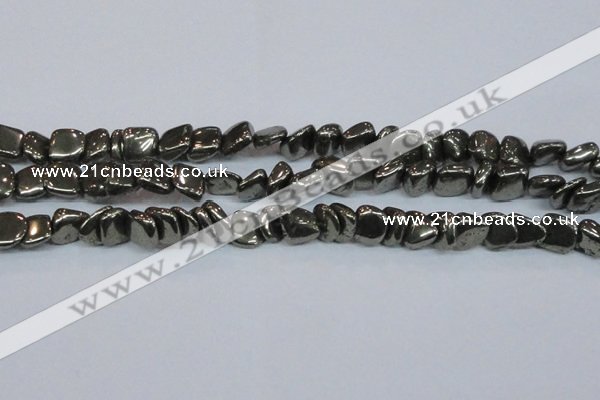 CPY623 15.5 inches 8*9mm - 9*10mm nuggets pyrite gemstone beads