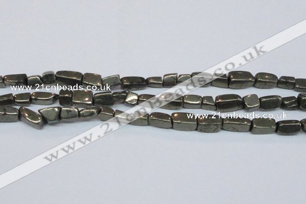 CPY624 15.5 inches 6*8mm - 8*14mm nuggets pyrite gemstone beads