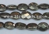 CPY631 15.5 inches 8*10mm faceted oval pyrite gemstone beads