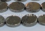 CPY643 15.5 inches 12*16mm oval pyrite gemstone beads wholesale