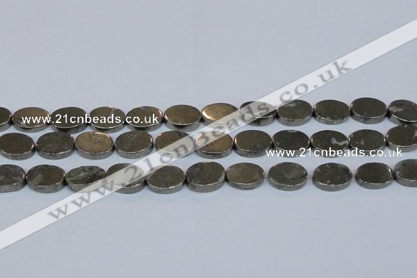 CPY643 15.5 inches 12*16mm oval pyrite gemstone beads wholesale