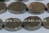 CPY644 15.5 inches 13*18mm oval pyrite gemstone beads wholesale