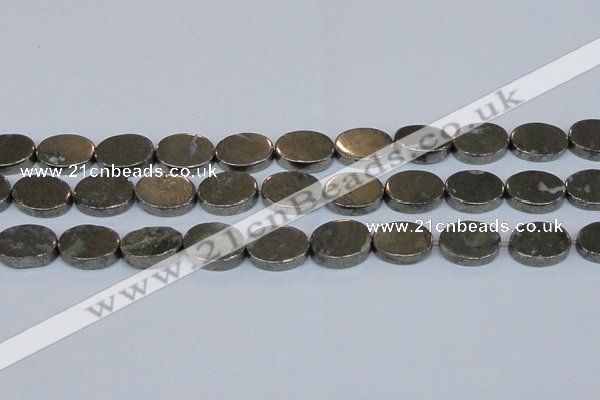 CPY644 15.5 inches 13*18mm oval pyrite gemstone beads wholesale