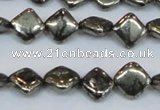 CPY647 15.5 inches 8*8mm diamond pyrite gemstone beads wholesale