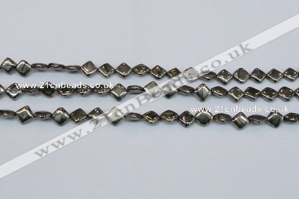 CPY647 15.5 inches 8*8mm diamond pyrite gemstone beads wholesale