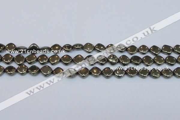 CPY648 15.5 inches 10*10mm diamond pyrite gemstone beads wholesale