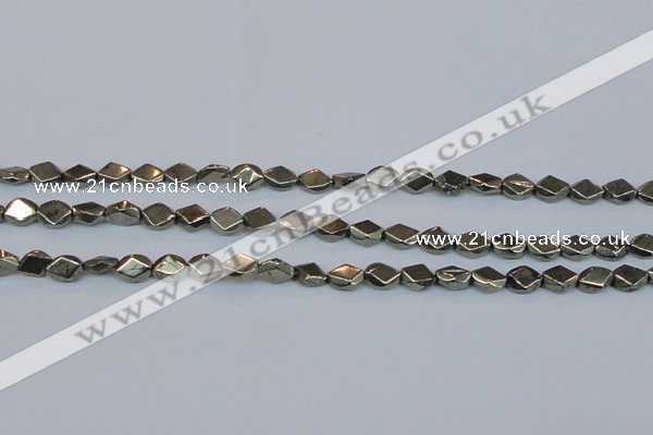 CPY651 15.5 inches 6*8mm pyrite gemstone beads wholesale