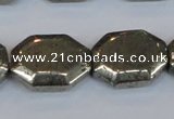 CPY655 15.5 inches 15*20mm octagonal pyrite gemstone beads