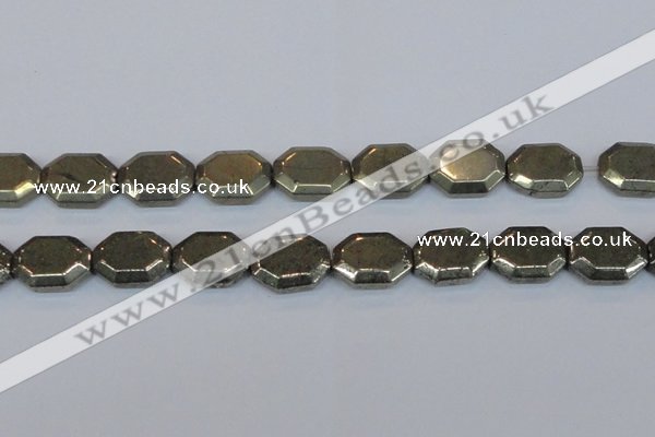 CPY655 15.5 inches 15*20mm octagonal pyrite gemstone beads