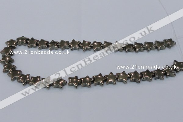 CPY658 15.5 inches 12*12mm star pyrite gemstone beads