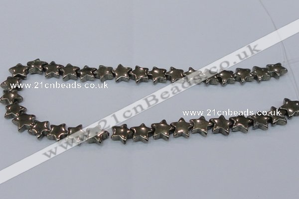 CPY659 15.5 inches 14*14mm star pyrite gemstone beads