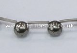 CPY665 Top drilled 10mm round pyrite gemstone beads wholesale